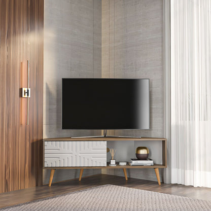 Έπιπλο Τηλεόρασης TV Βάση Σύνθεση Καρυδί Λευκό | 875ZNA5325
