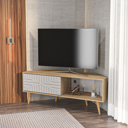 Έπιπλο Τηλεόρασης TV Βάση Σύνθεση Sapphire Δρυς Λευκό | 875ZNA5326