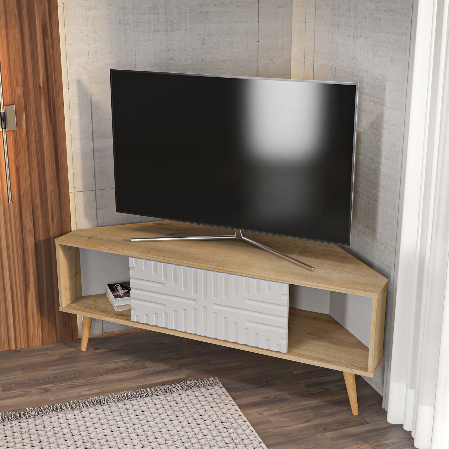 Έπιπλο Τηλεόρασης TV Βάση Σύνθεση Sapphire Δρυς Λευκό | 875ZNA5326