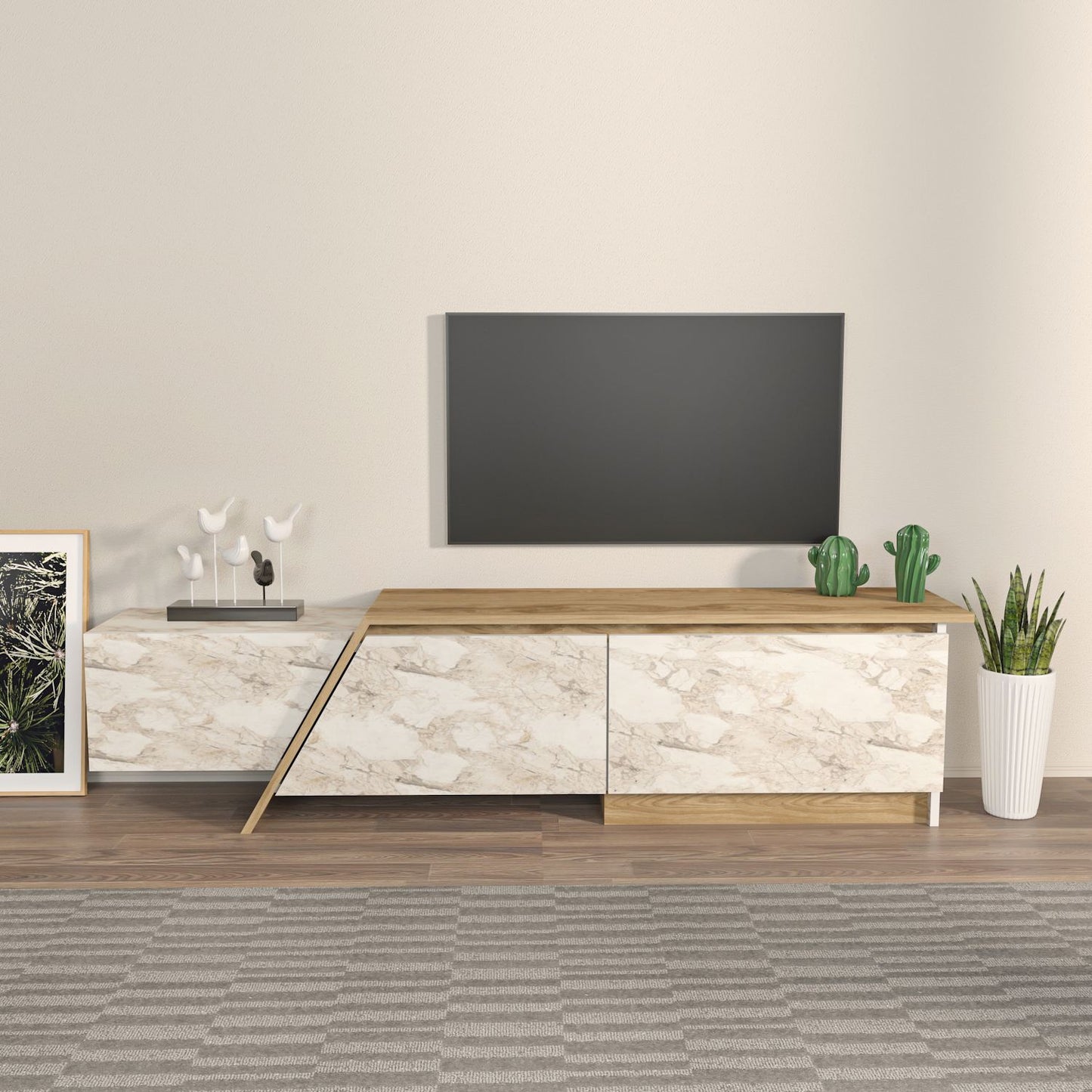 Έπιπλο Τηλεόρασης TV Βάση Σύνθεση Oud Δρυς Ephesus | 875ZNA5333