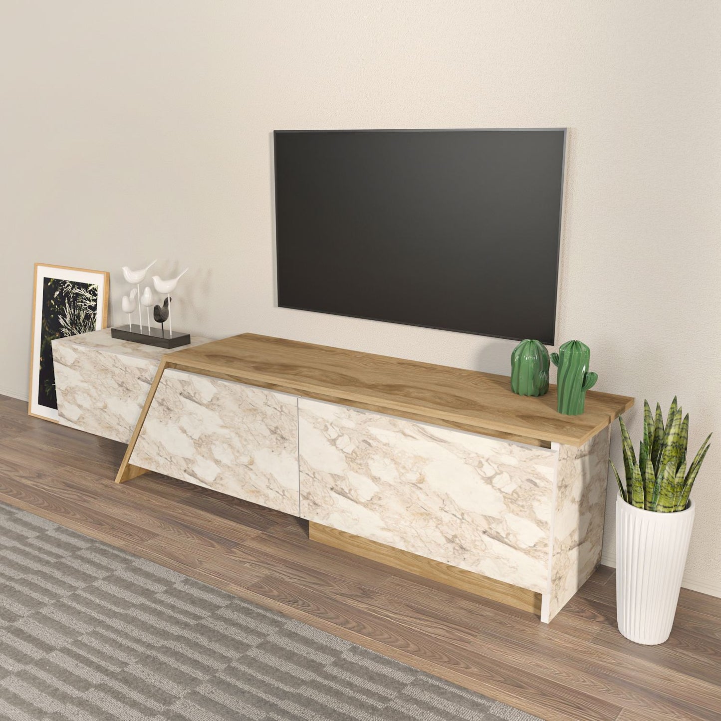Έπιπλο Τηλεόρασης TV Βάση Σύνθεση Oud Δρυς Ephesus | 875ZNA5333