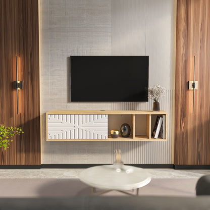 Έπιπλο Τηλεόρασης TV Βάση Σύνθεση Sapphire Δρυς Λευκό | 875ZNA5338