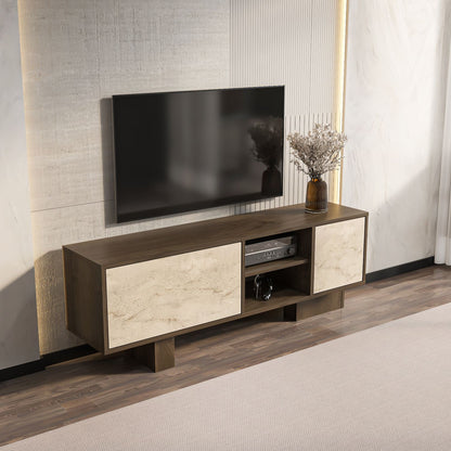 Έπιπλο Τηλεόρασης TV Βάση Σύνθεση Καρυδί Travertine | 875ZNA5340