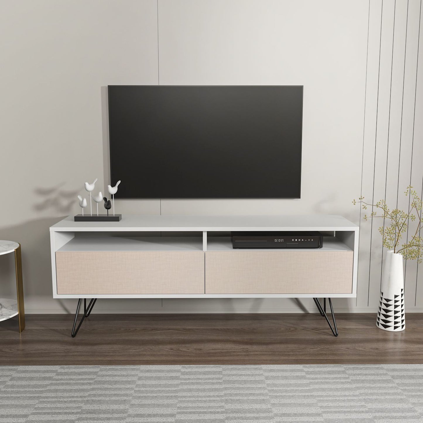 Έπιπλο Τηλεόρασης TV Βάση Σύνθεση Λευκό Beige | 875ZNA5346