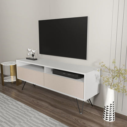 Έπιπλο Τηλεόρασης TV Βάση Σύνθεση Λευκό Beige | 875ZNA5346