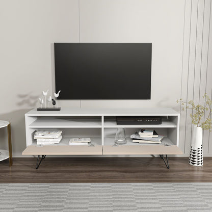 Έπιπλο Τηλεόρασης TV Βάση Σύνθεση Λευκό Beige | 875ZNA5346