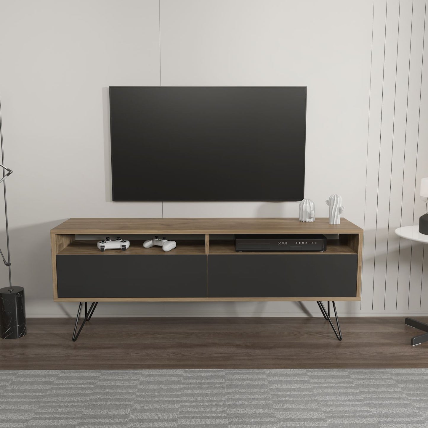 Έπιπλο Τηλεόρασης TV Βάση Σύνθεση Καρυδί Μαύρο | 875ZNA5347