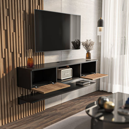 Έπιπλο Τηλεόρασης TV Βάση Σύνθεση Ξύλοen Μαύρο | 875ZNA5352