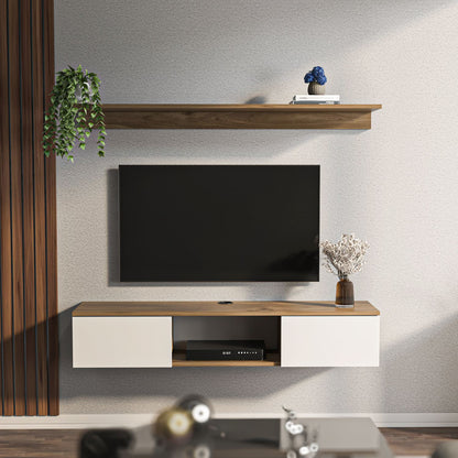 Έπιπλο Τηλεόρασης TV Βάση Σύνθεση Καρυδί Λευκό | 875ZNA5353