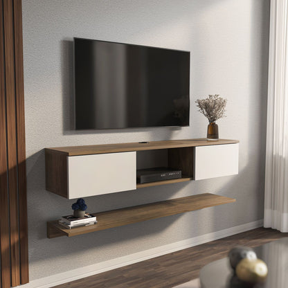 Έπιπλο Τηλεόρασης TV Βάση Σύνθεση Καρυδί Λευκό | 875ZNA5353