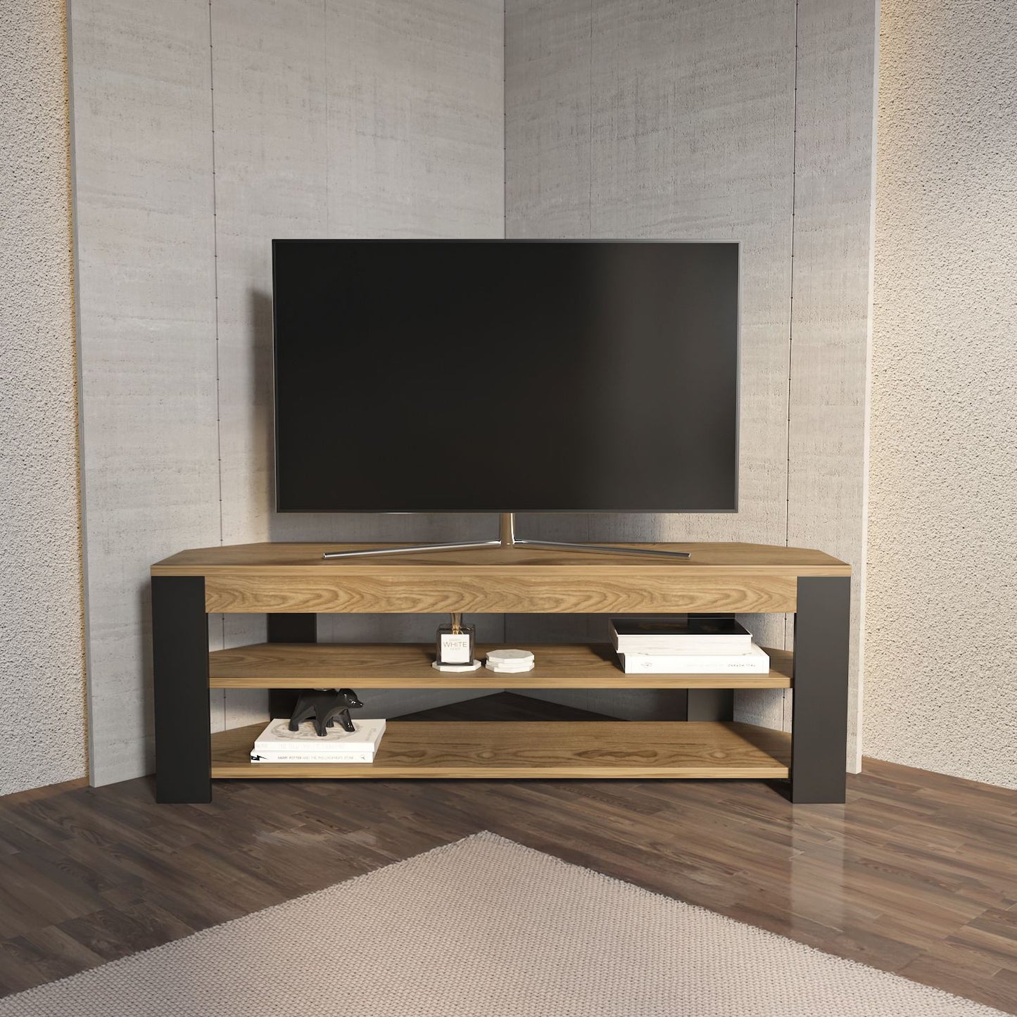 Έπιπλο Τηλεόρασης TV Βάση Σύνθεση Oud Δρυς Ανθρακί | 875ZNA5361