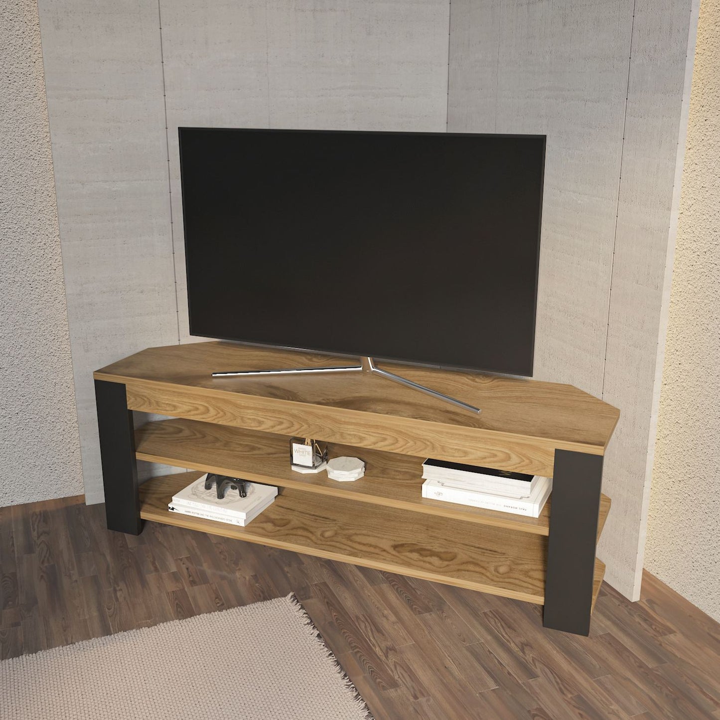 Έπιπλο Τηλεόρασης TV Βάση Σύνθεση Oud Δρυς Ανθρακί | 875ZNA5361