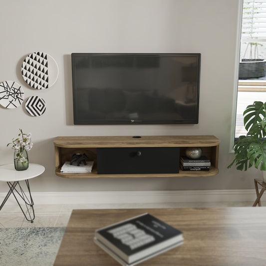 Έπιπλο Τηλεόρασης TV Βάση Σύνθεση Μαύρο Oud Δρυς | 875ZNA5366