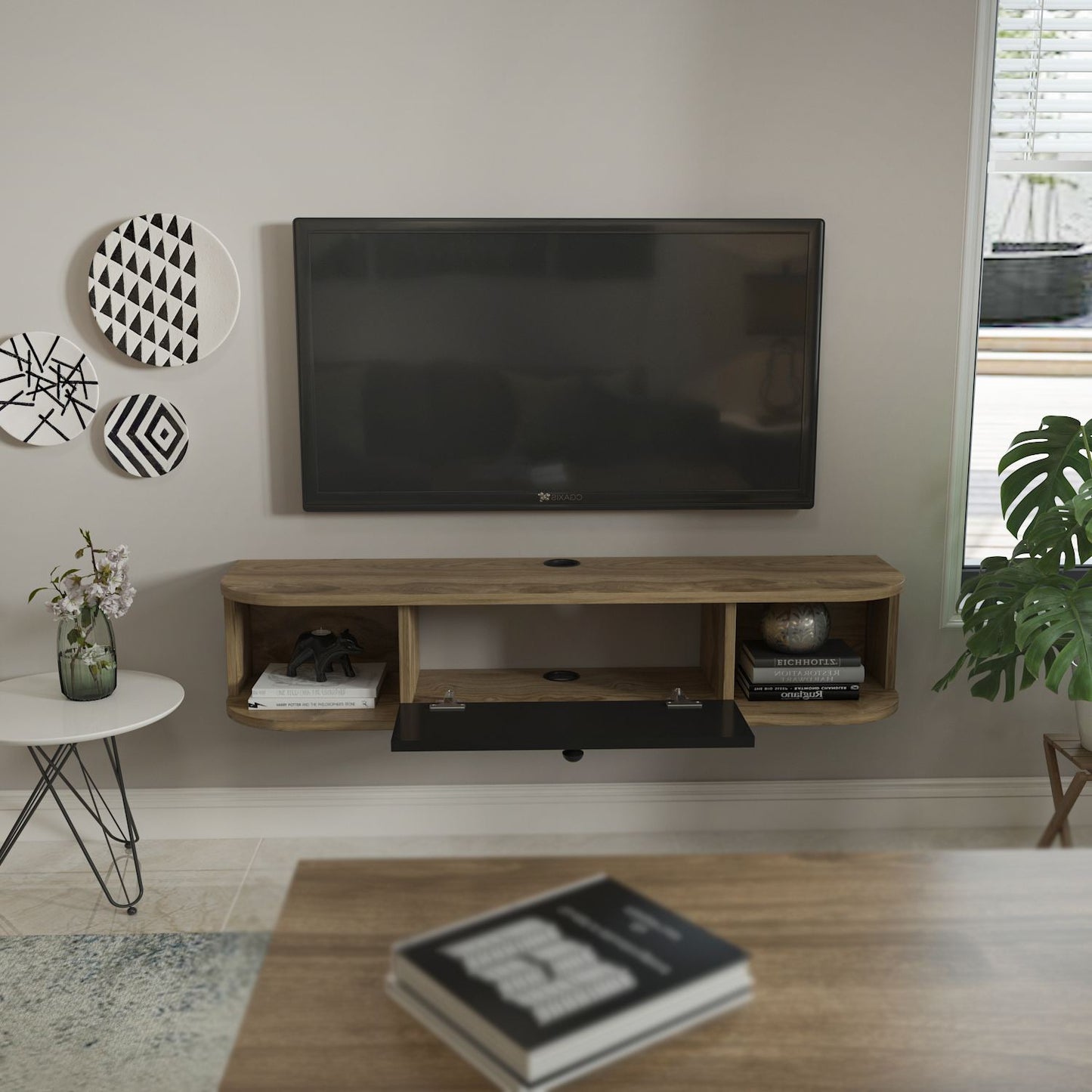 Έπιπλο Τηλεόρασης TV Βάση Σύνθεση Μαύρο Oud Δρυς | 875ZNA5366