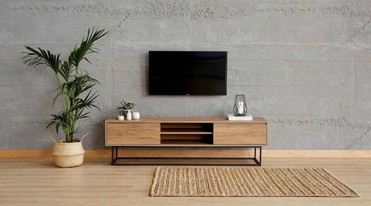 Έπιπλο Τηλεόρασης TV Βάση Σύνθεση Καρυδί Μαύρο | 878ALM3004