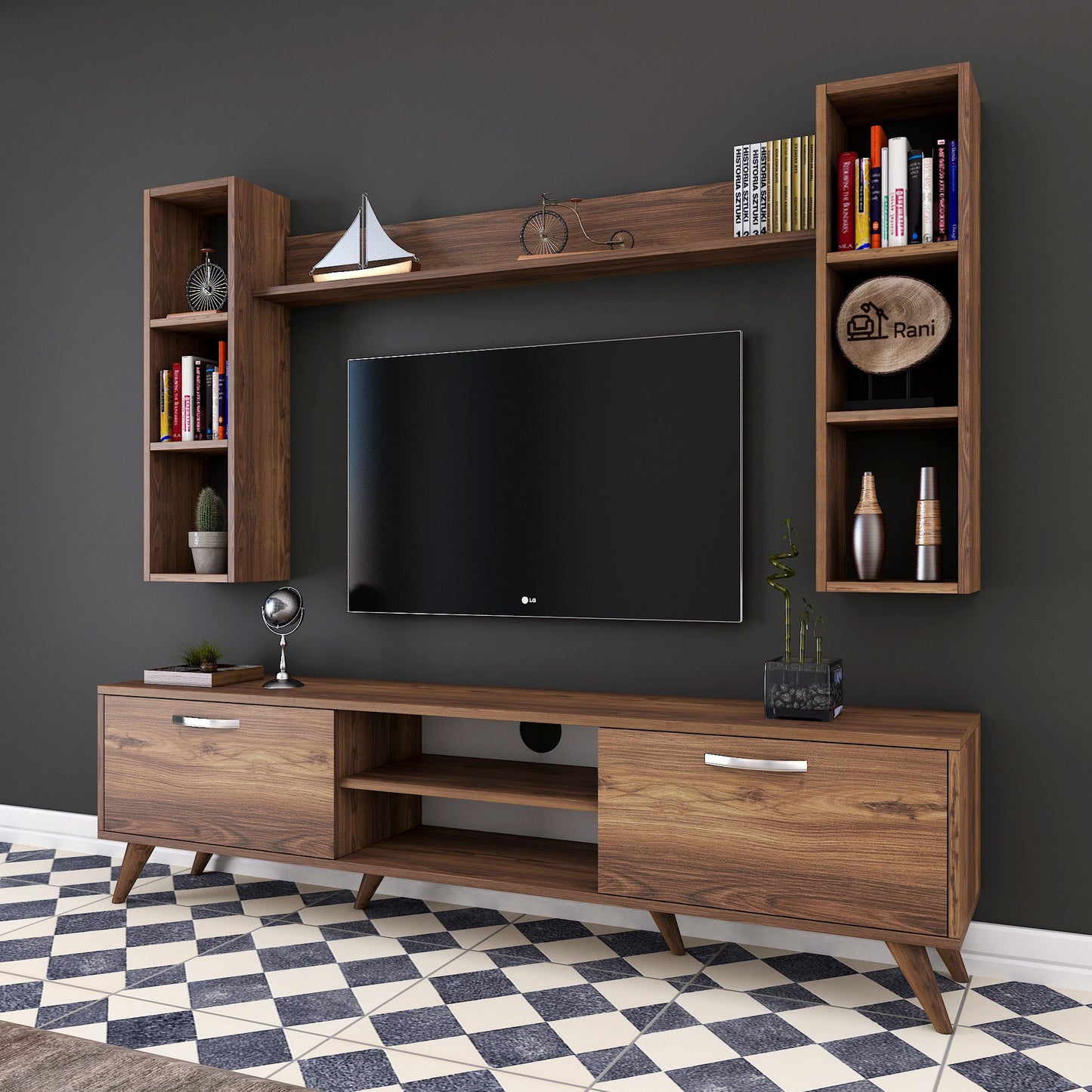 Έπιπλο Τηλεόρασης TV Βάση Σύνθεση Καρυδί | 893RAN1381
