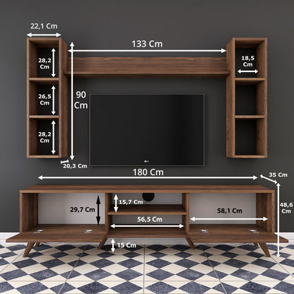 Έπιπλο Τηλεόρασης TV Βάση Σύνθεση Καρυδί | 893RAN1381