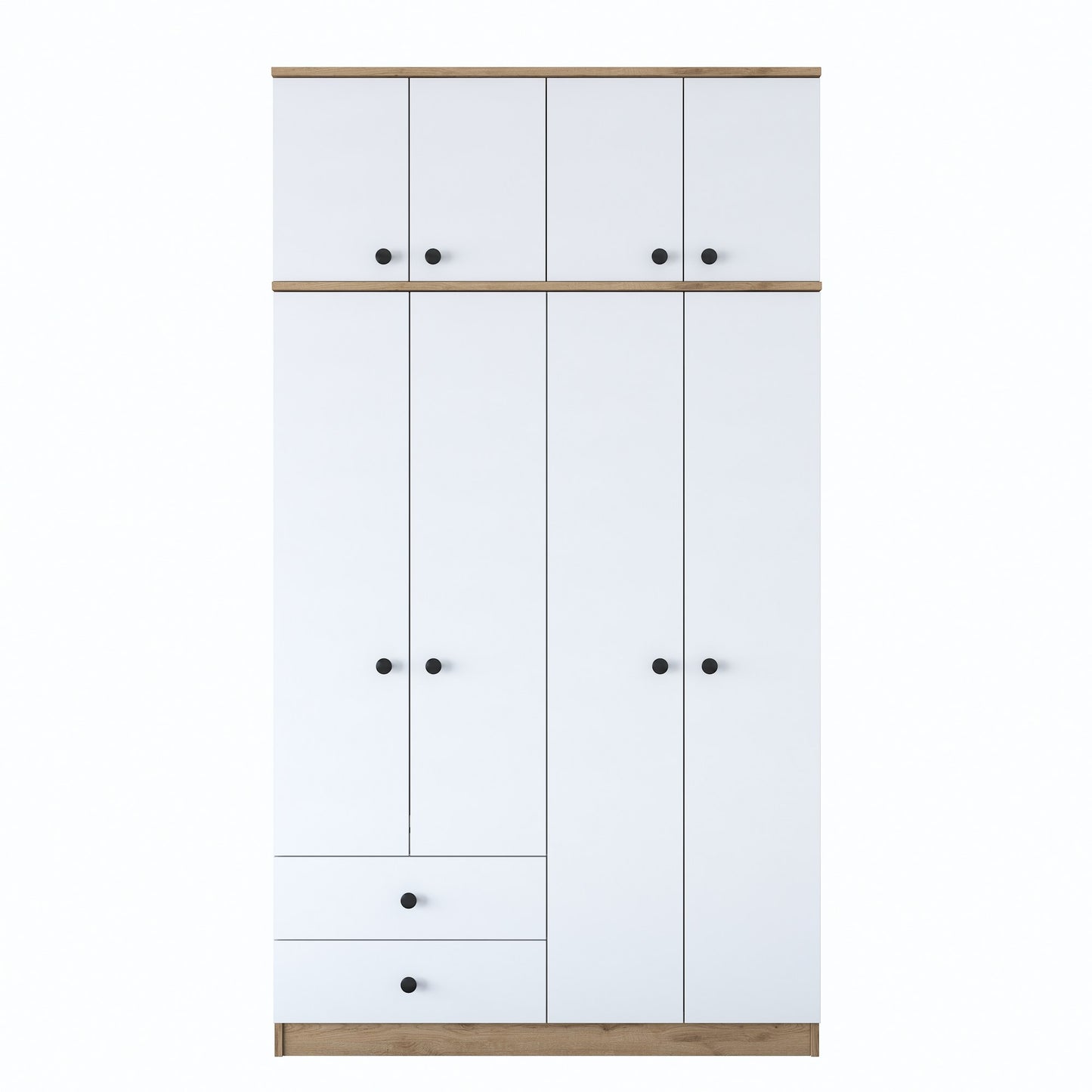 Ντουλάπα 120x216.8x42.5 εκ Walnut White 893RAN3316