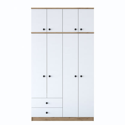 Ντουλάπα 120x216.8x42.5 εκ Walnut White 893RAN3316