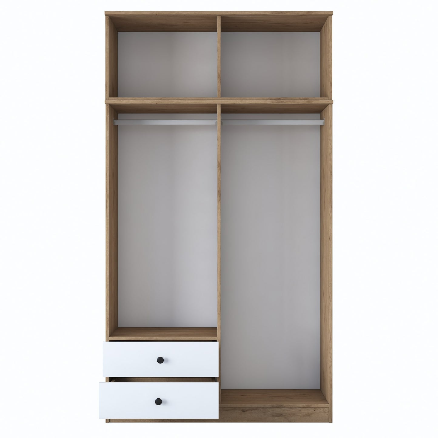 Ντουλάπα 120x216.8x42.5 εκ Walnut White 893RAN3316
