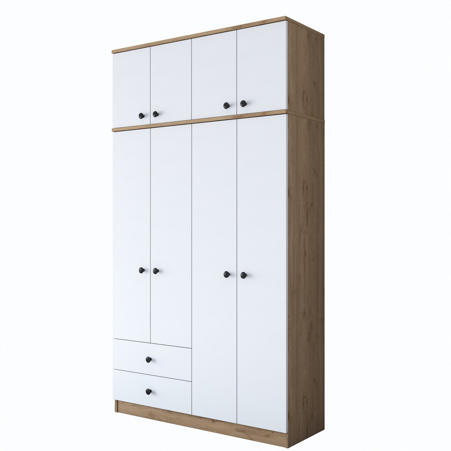 Ντουλάπα 120x216.8x42.5 εκ Walnut White 893RAN3316