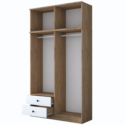 Ντουλάπα 120x216.8x42.5 εκ Walnut White 893RAN3316