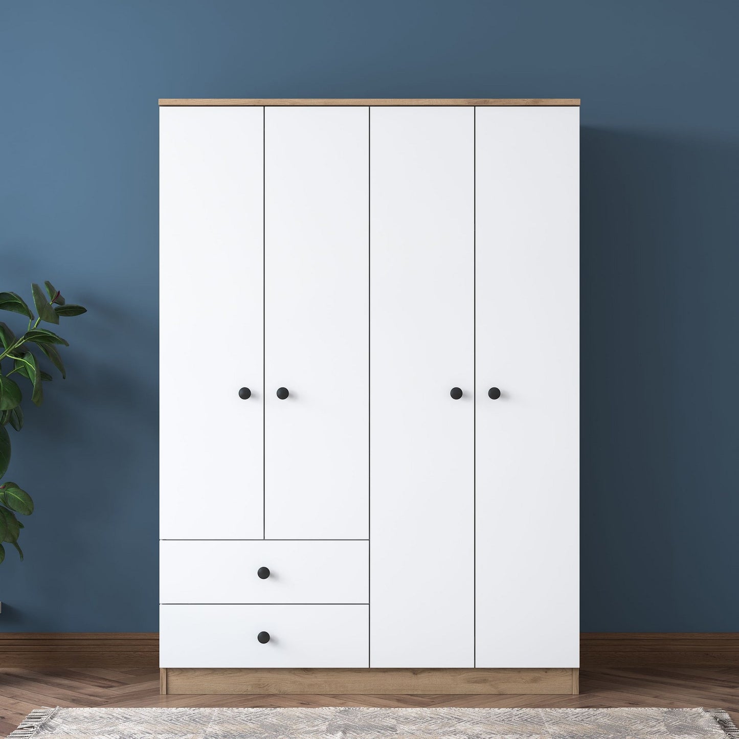 Ντουλάπα 120x170x42.5 εκ Walnut White 893RAN4544