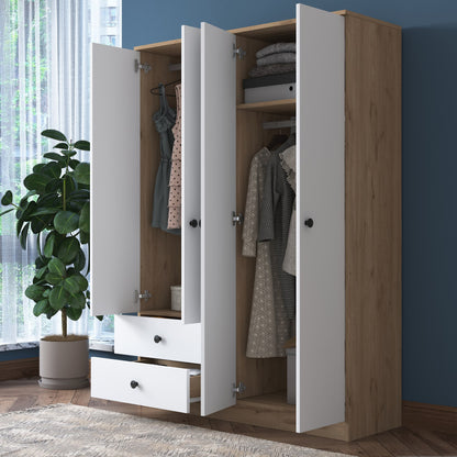 Ντουλάπα 120x170x42.5 εκ Walnut White 893RAN4544