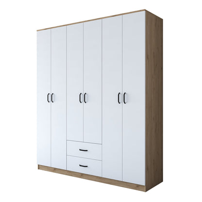 Ντουλάπα 180x210x51.5 εκ Walnut White 893RAN4546