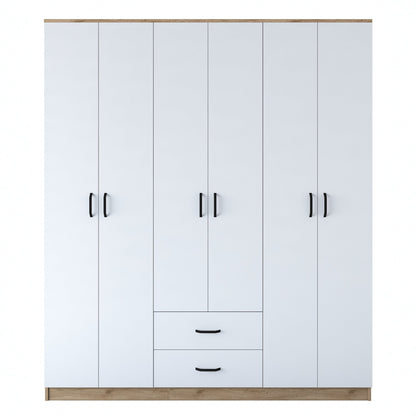 Ντουλάπα 180x210x51.5 εκ Walnut White 893RAN4546