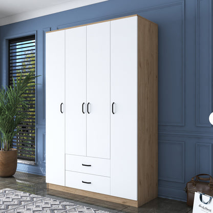 Ντουλάπα 140x210x51.5 εκ Walnut White 893RAN4547