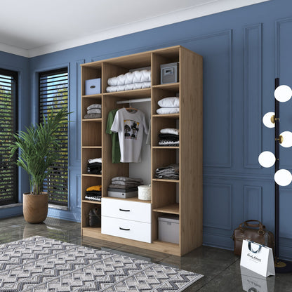 Ντουλάπα 140x210x51.5 εκ Walnut White 893RAN4547
