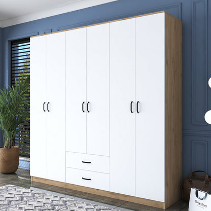 Ντουλάπα 210x210x51.5 εκ Walnut White 893RAN4548