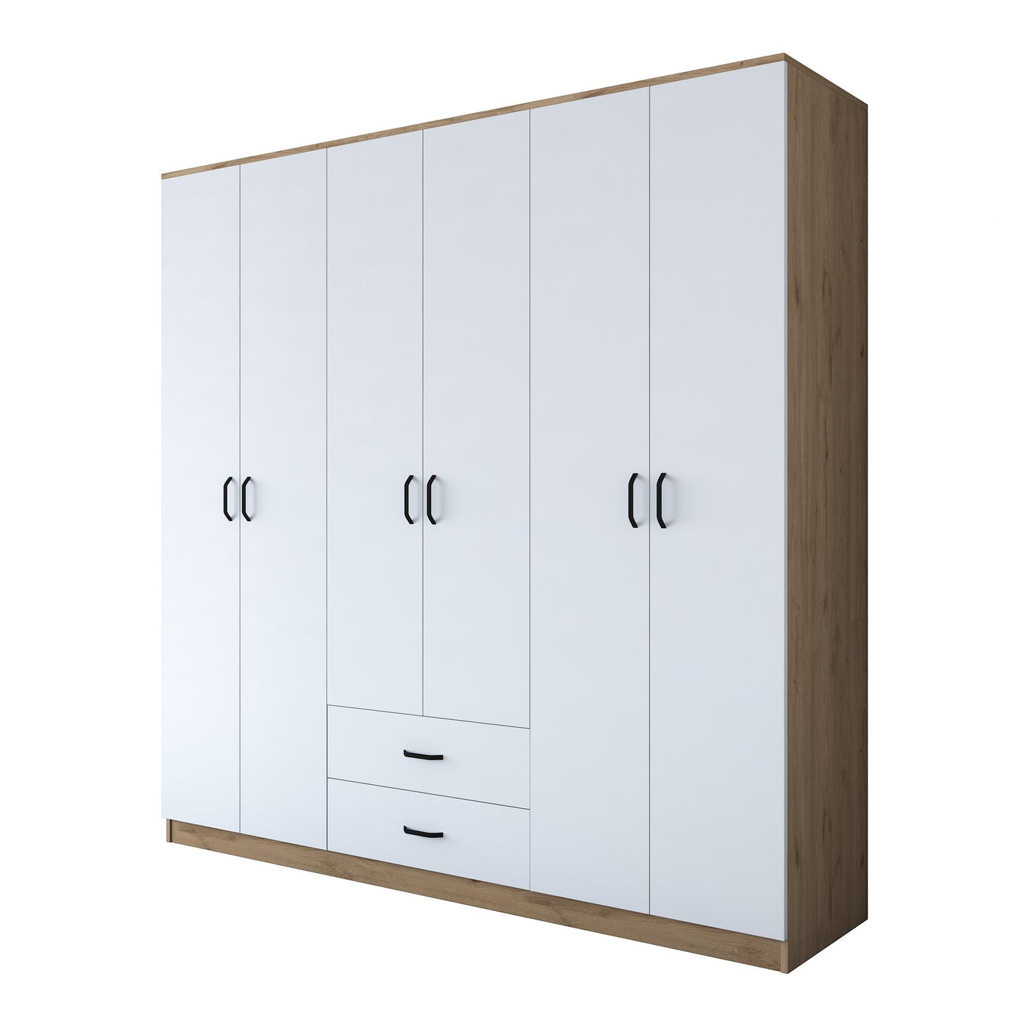 Ντουλάπα 210x210x51.5 εκ Walnut White 893RAN4548