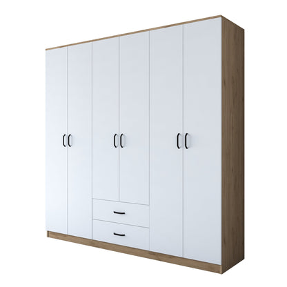 Ντουλάπα 210x210x51.5 εκ Walnut White 893RAN4548