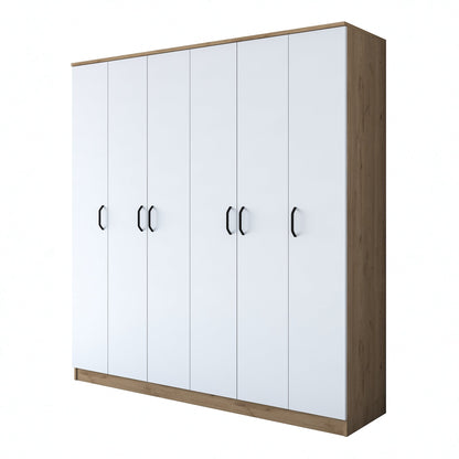 Ντουλάπα 180x190.8x47.3 εκ Walnut White 893RAN4550