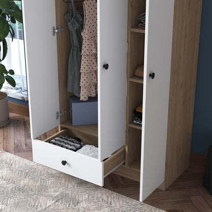 Ντουλάπα 90x170x42.5 εκ Walnut White 893RAN4551
