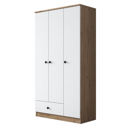 Ντουλάπα 90x170x42.5 εκ Walnut White 893RAN4551