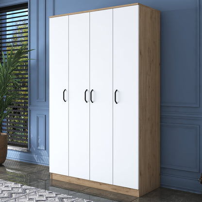 Ντουλάπα 120x190.8x47.3 εκ Walnut White 893RAN4552