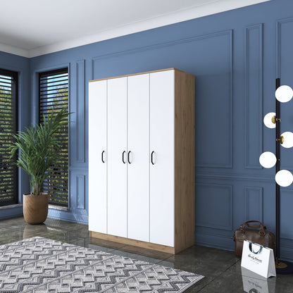 Ντουλάπα 120x190.8x47.3 εκ Walnut White 893RAN4552
