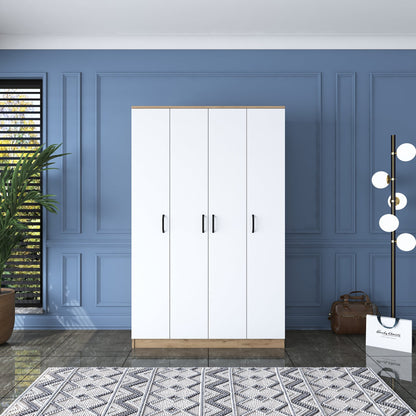 Ντουλάπα 120x190.8x47.3 εκ Walnut White 893RAN4552