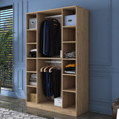 Ντουλάπα 120x190.8x47.3 εκ Walnut White 893RAN4552