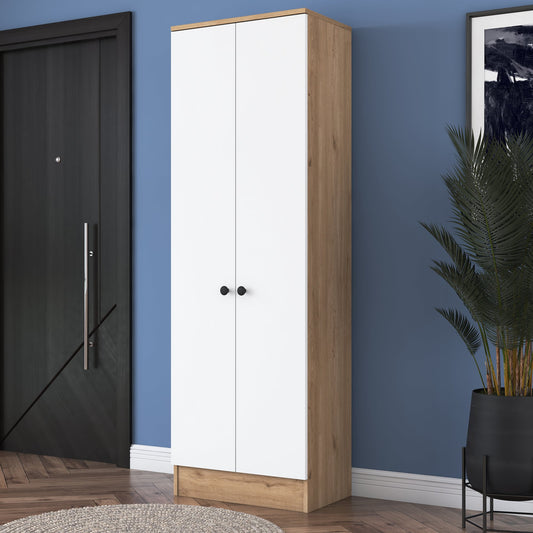 Ντουλάπα 59.8x182.8x37.5 εκ Walnut White 893RAN4553