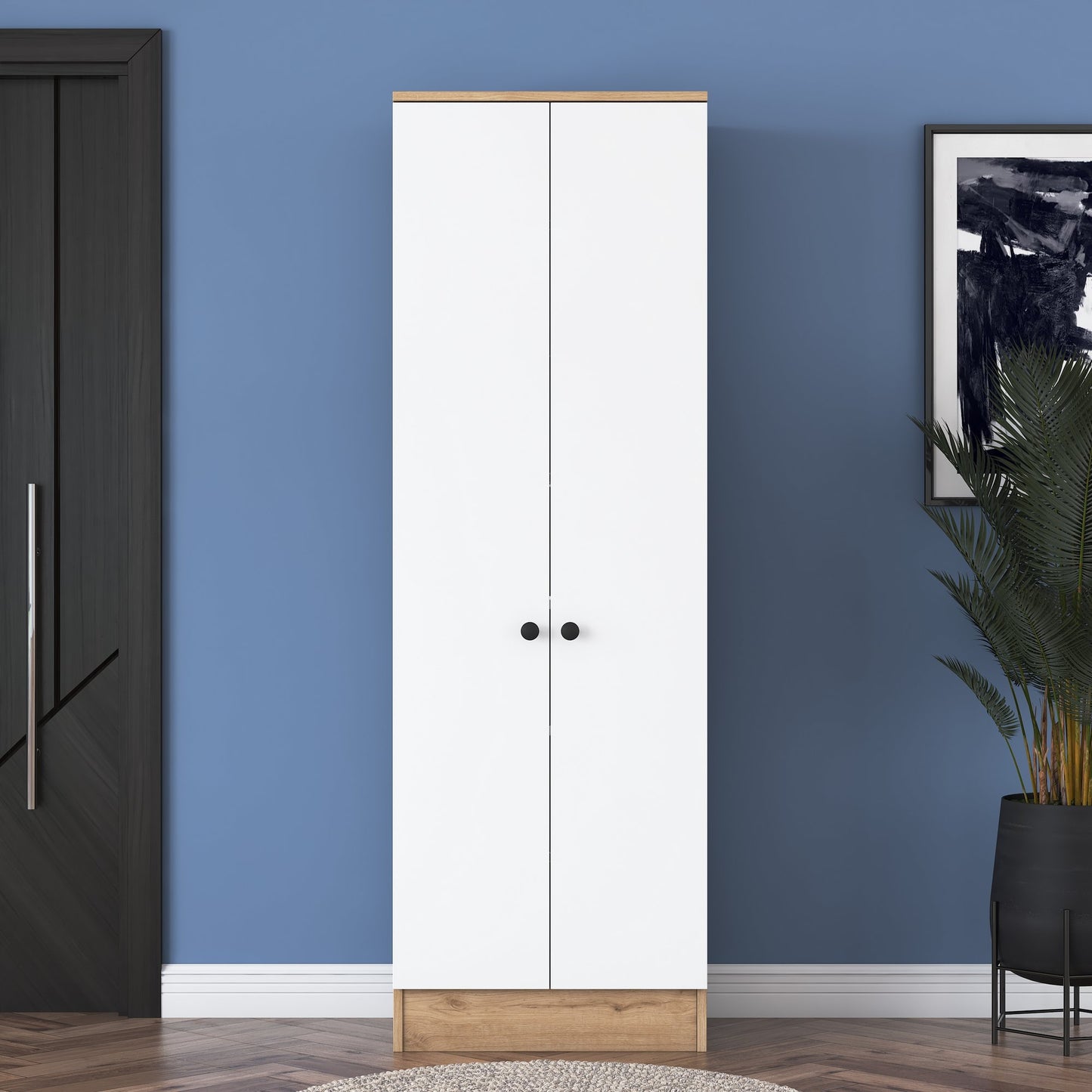 Ντουλάπα 59.8x182.8x37.5 εκ Walnut White 893RAN4553