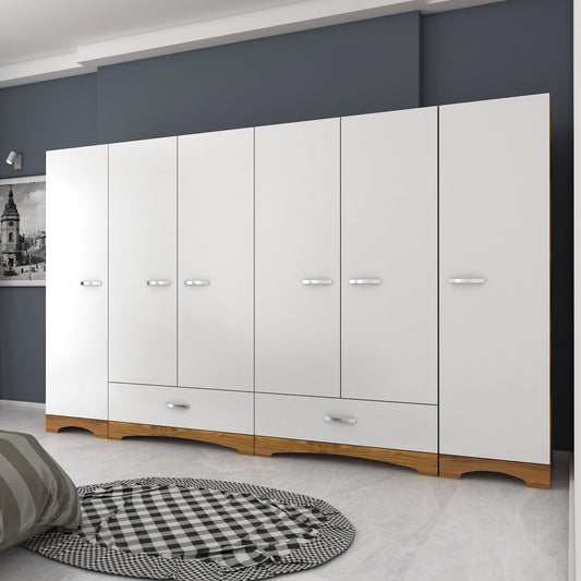 Ντουλάπα 243x181x47.6 εκ White Walnut 893RAN4554