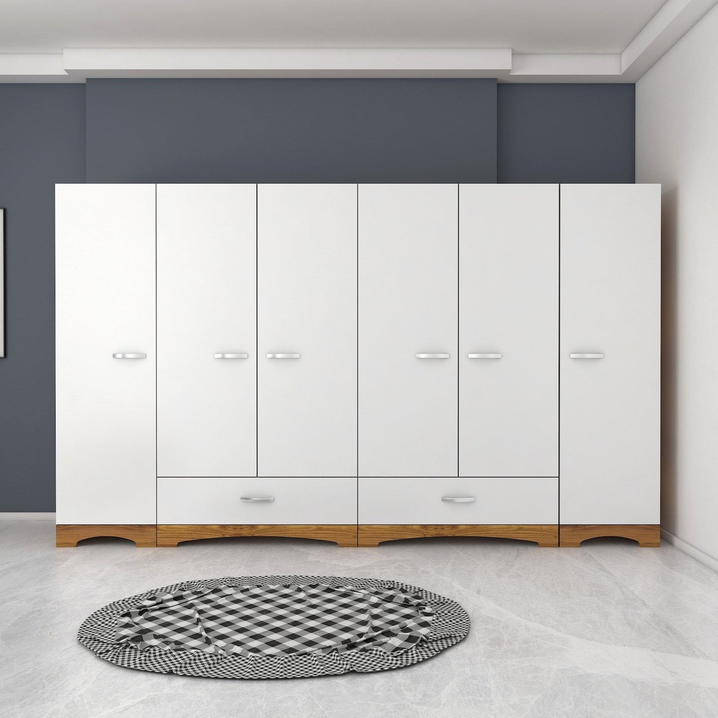 Ντουλάπα 243x181x47.6 εκ White Walnut 893RAN4554