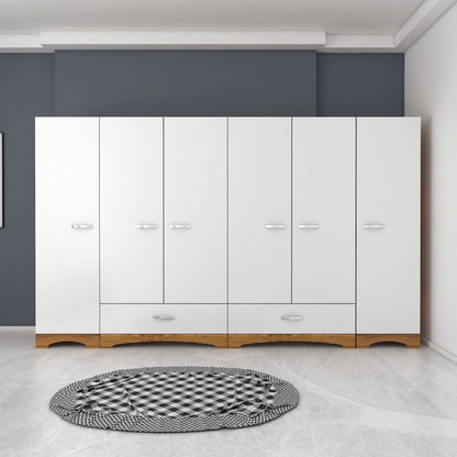 Ντουλάπα 243x181x47.6 εκ White Walnut 893RAN4554