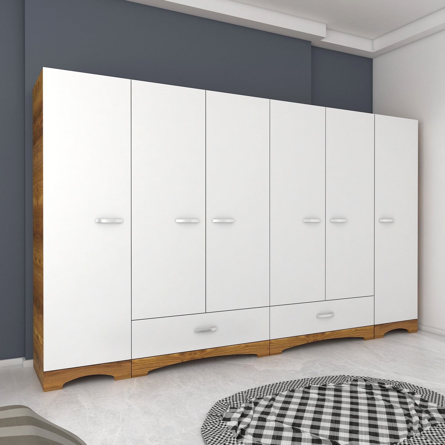 Ντουλάπα 243x181x47.6 εκ White Walnut 893RAN4554