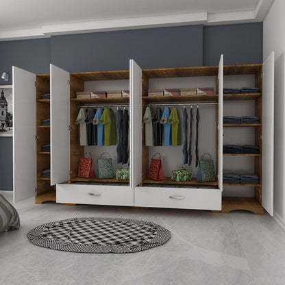 Ντουλάπα 243x181x47.6 εκ White Walnut 893RAN4554