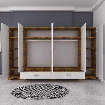 Ντουλάπα 243x181x47.6 εκ White Walnut 893RAN4554